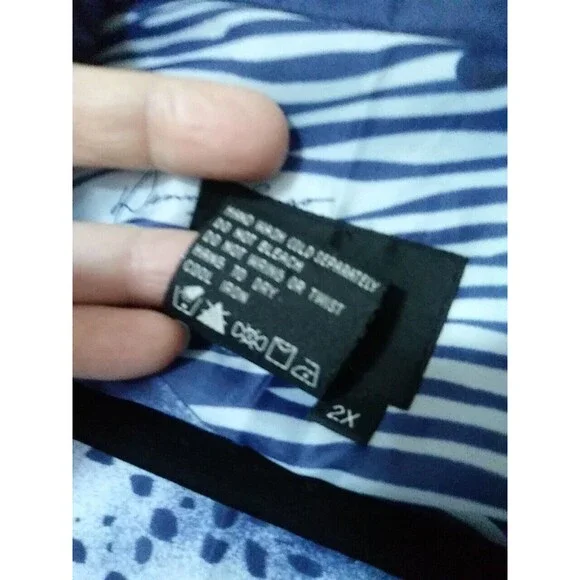 DENNIS BASSO Quilted Silk Jacket Womens Size 2x Blue Coat Outerwear Lined Jacket - Picture 6 of 11